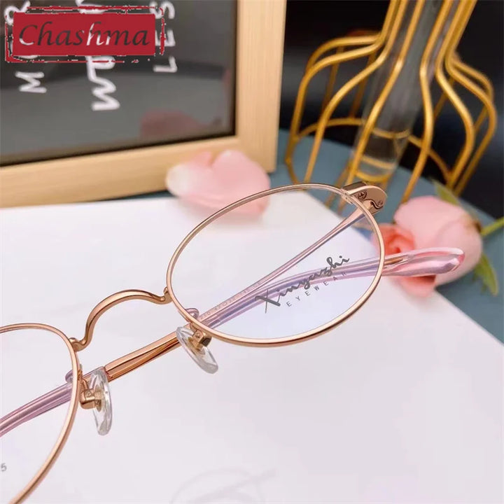 Chashma Ottica Unisex Full Rim Round Titanium Eyeglasses 1210 Full Rim Chashma Ottica