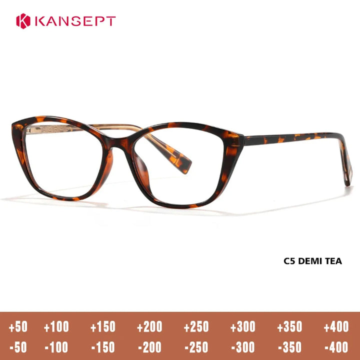 Kansept Women's Full Rim Square Tr 90 Alloy Reading Glasses 27020