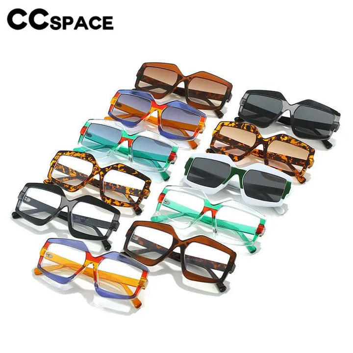 CCspace Unisex Full Rim Square Plastic Eyeglasses Sunglasses 56825 Full Rim CCspace