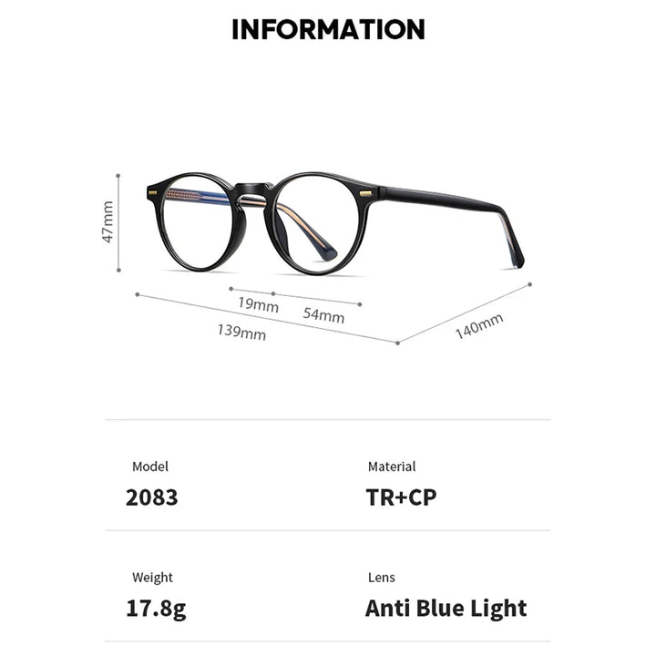 Xbora Women's Full Rim Round Acetate Eyeglasses 42083