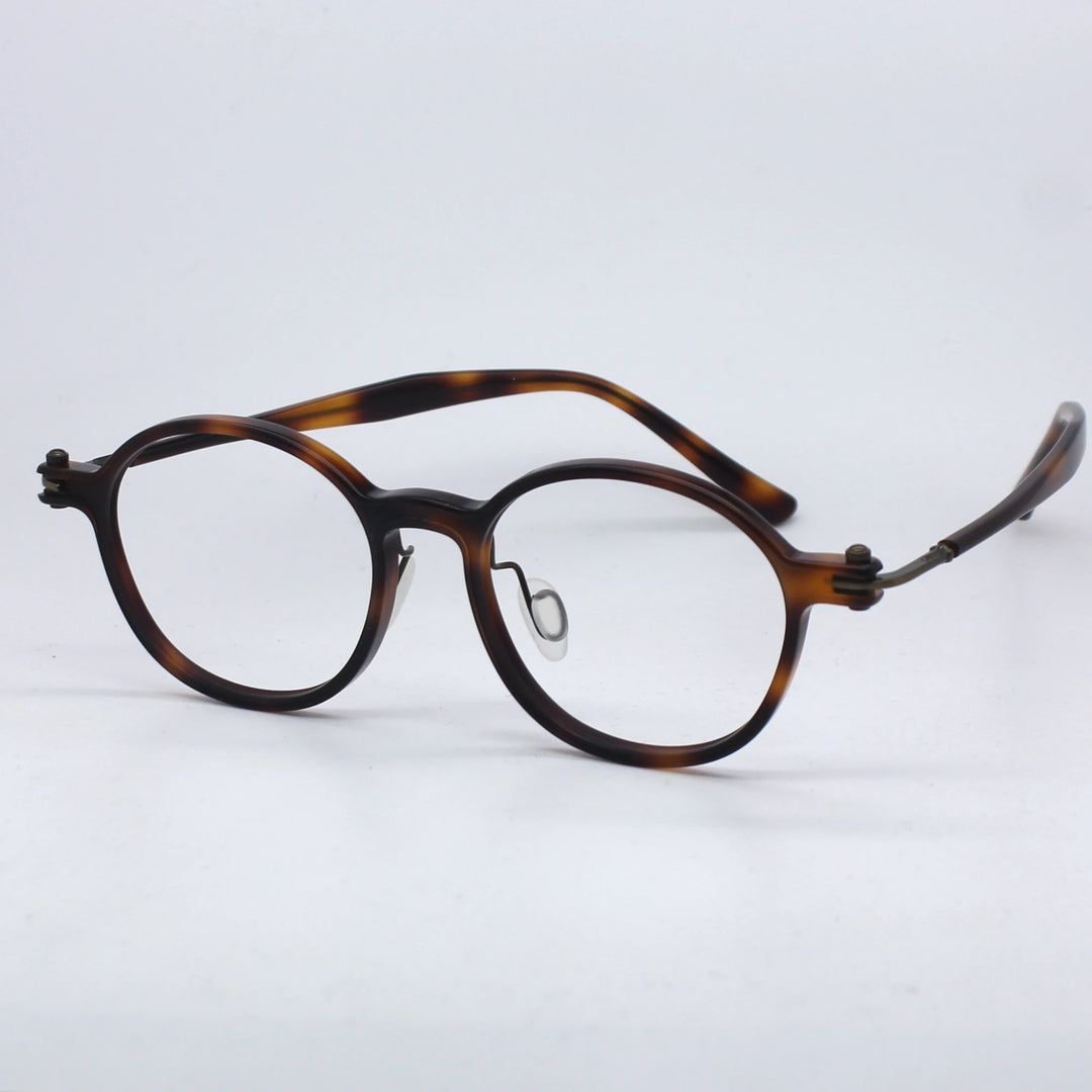 Black Mask Unisex Full Rim Oval Round Titanium Acetate Eyeglasses 65883