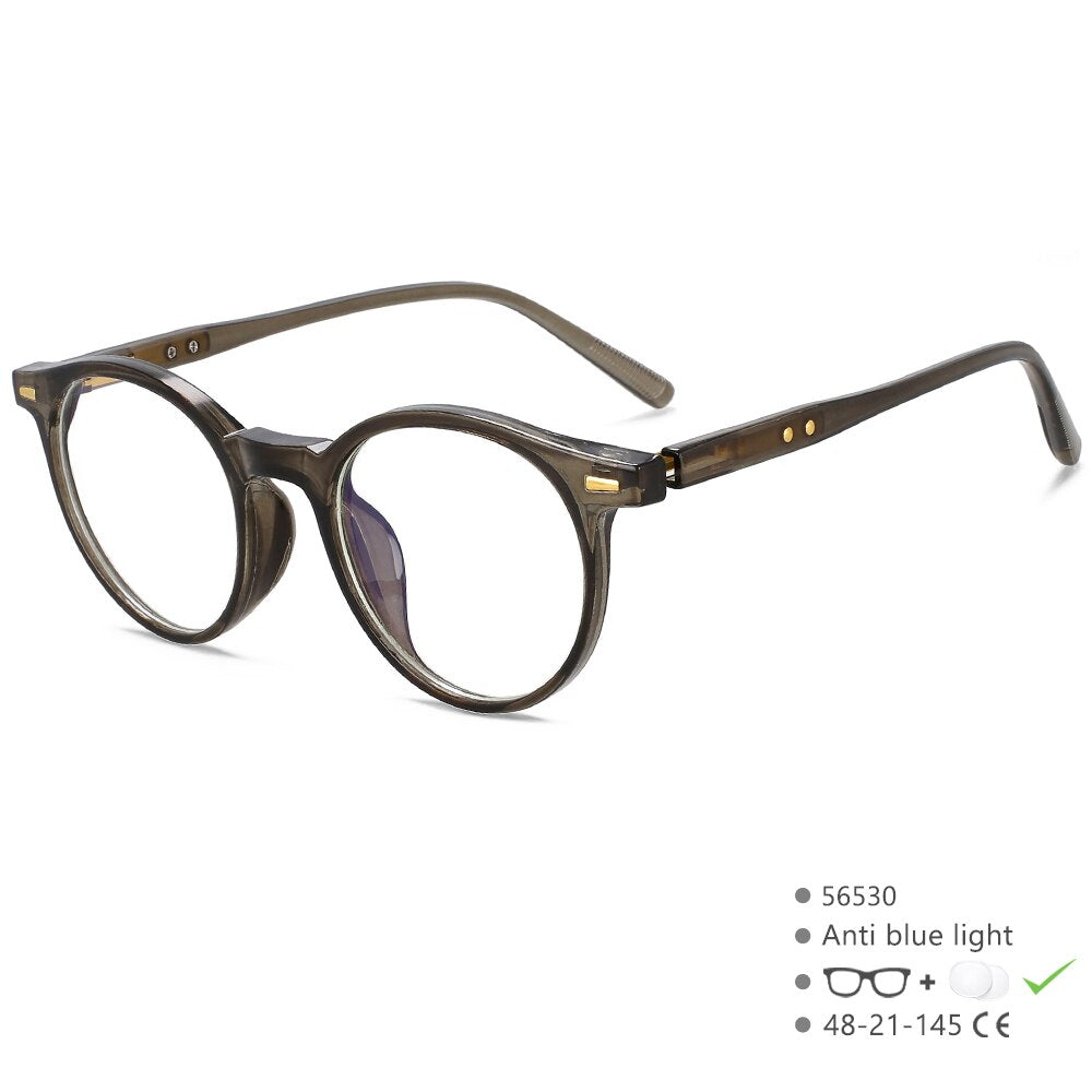 CCspace Unisex Full Rim Round Acetate Eyeglasses 56530 Full Rim CCspace C4Green