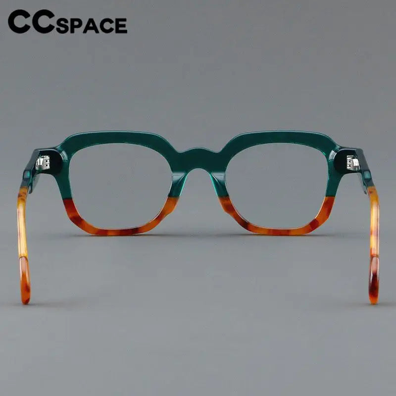 CCSpace Unisex Full Rim Square Acetate Eyeglasses 57287 Full Rim CCspace   