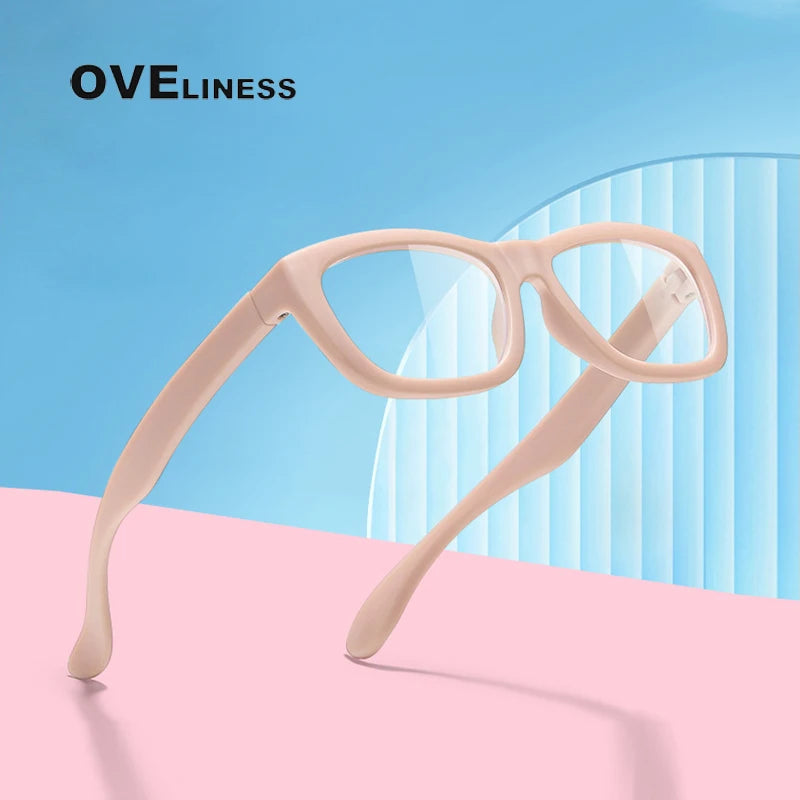 Oveliness Youth Unisex Full Rim Square Tr 90 Titanium Eyeglasses 8214 Full Rim Oveliness   
