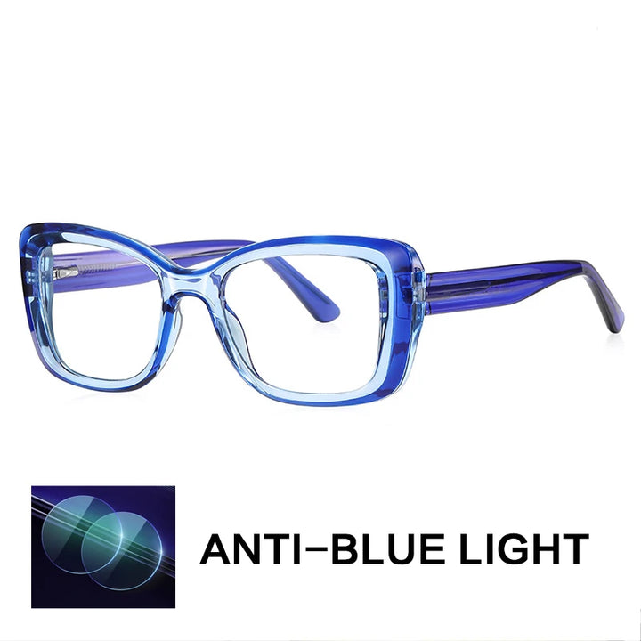 Gatenac Women's Full Rim Square Tr 90 Titanium Reading Glasses Gxy2147