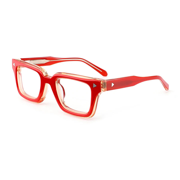 Gatenac Unisex Full Rim Brow Line Square Acetate Eyeglasses G66308