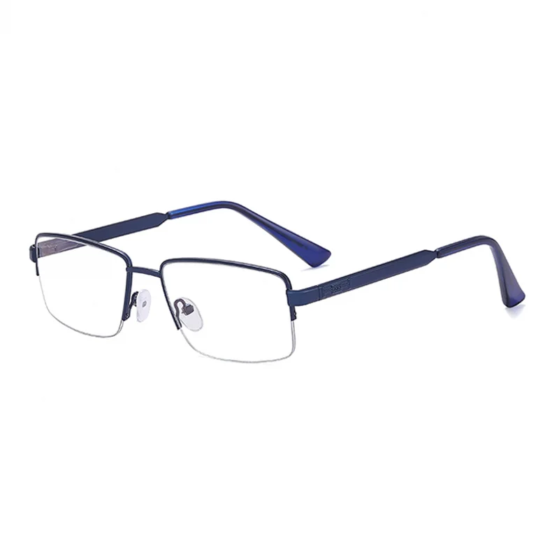 Ralferty Men's Semi Rim Square Alloy Eyeglasses L913 Semi Rim Ralferty C3 Blue CHINA