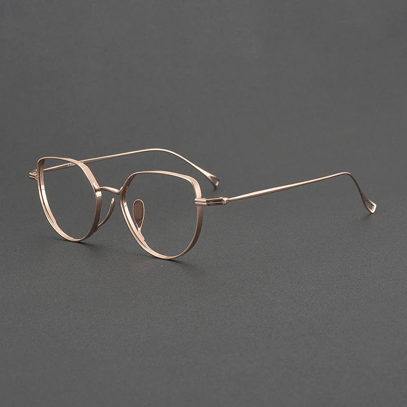 Muzz Unisex Full Rim Flat Top Round Titanium Eyeglasses 73002