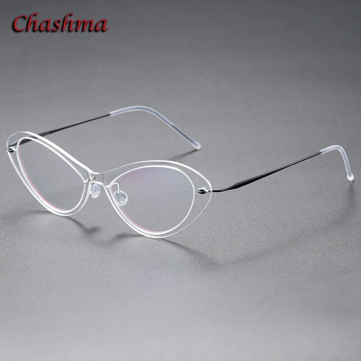 Chashma Ochki Women's Full Rim Cat Eye Titanium Nylon Eyeglasses 316550