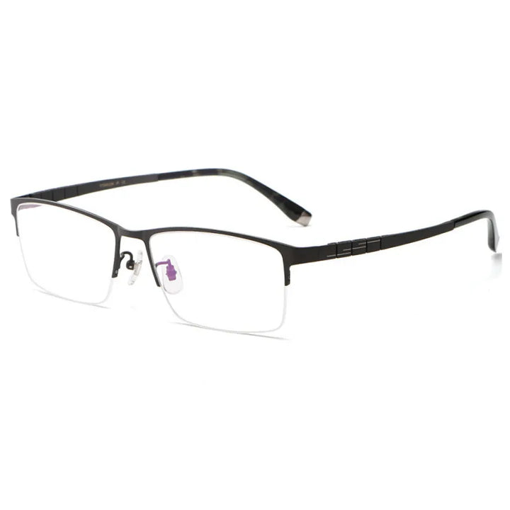 Chashma Ottica Men's Semi Rim Big Square Titanium Eyeglasses 422021