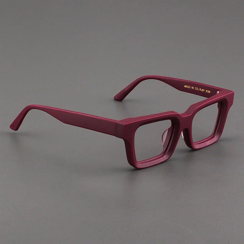 Hewei Unisex Full Rim Square Brow Line Thick Acetate Eyeglasses 34111