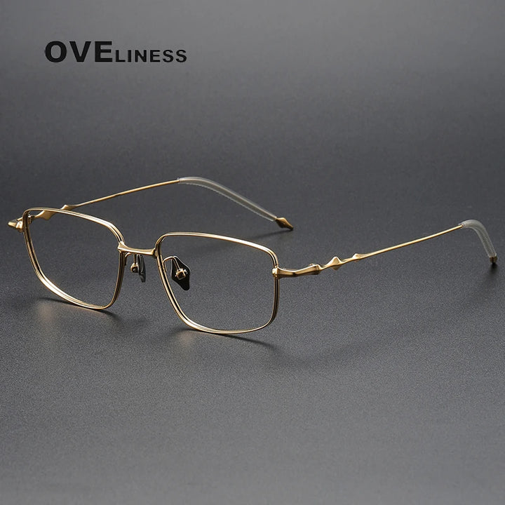 Oveliness Unisex Full Rim Polygon Square Titanium Eyeglasses 145185