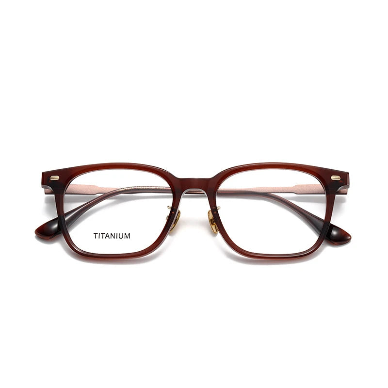 Aror Unisex Full Rim Square Acetate Eyeglasses 842193 Full Rim Aror Wine Red