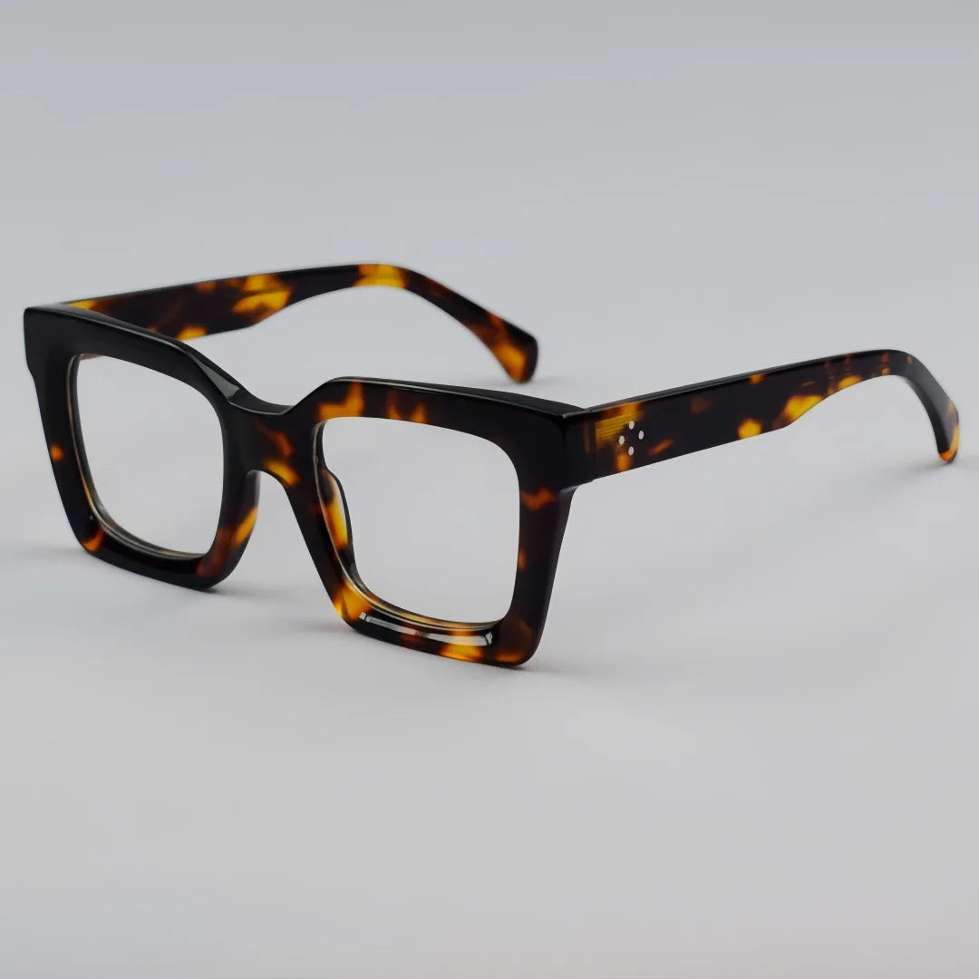 Hewei Women's Full Rim Square Thick Acetate Eyeglasses 139229