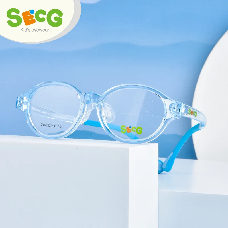 Secg Unisex Children's Full Rim Oval Silicone Tr 90 Eyeglasses 210902