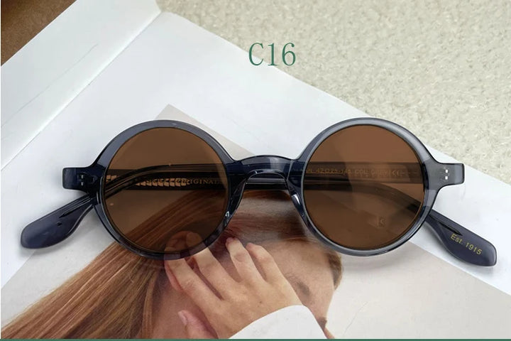 Yujo Unisex Full Rim Round Acetate Sunglasses 4225s Sunglasses Yujo C16 CHINA