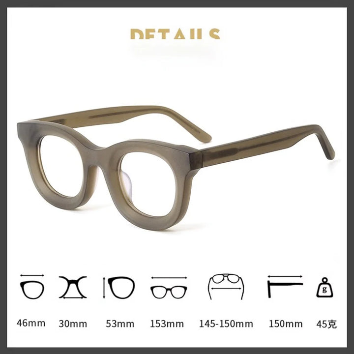 Cubojue Unisex Full Rim Square Acetate Reading Glasses Hmc46 Reading Glasses Cubojue