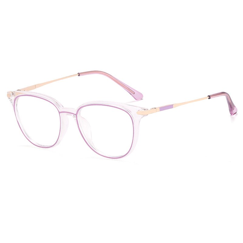 CCspace Unisex Girl's Full Rim Square Tr 90 Titanium Eyeglasses 56756 Full Rim CCspace C8PurpleWhite