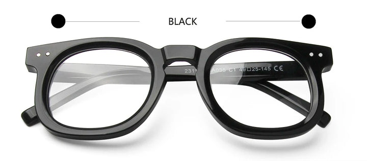 Esnbie Unisex Full Rim Oval Square Thick Acetate Eyeglasses 230359