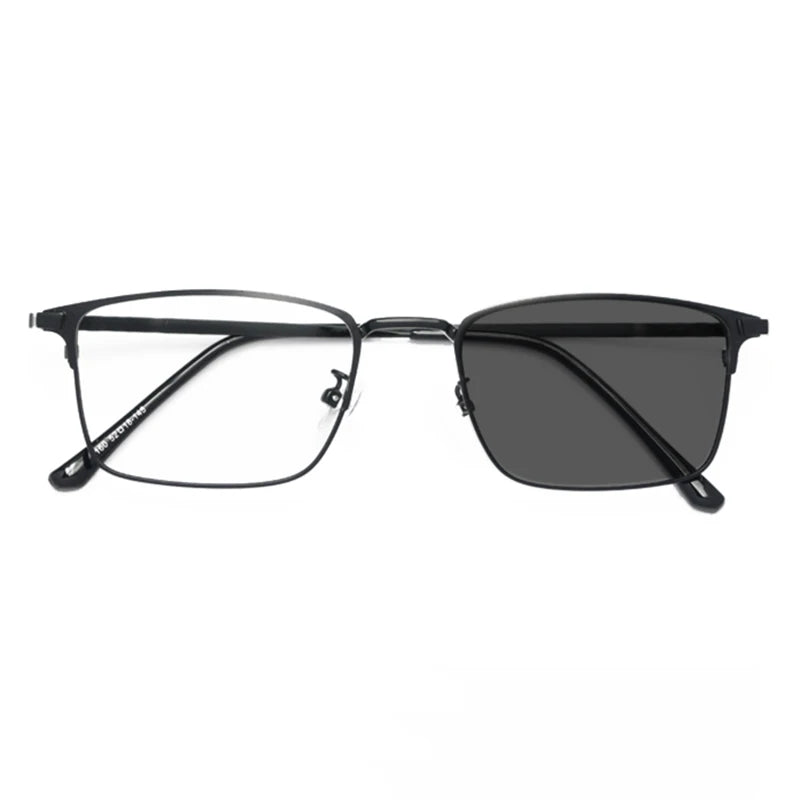 Kocolior Unisex Full Rim Square Alloy Reading Glasses 3160 Reading Glasses Kocolior Photochromic Black 0