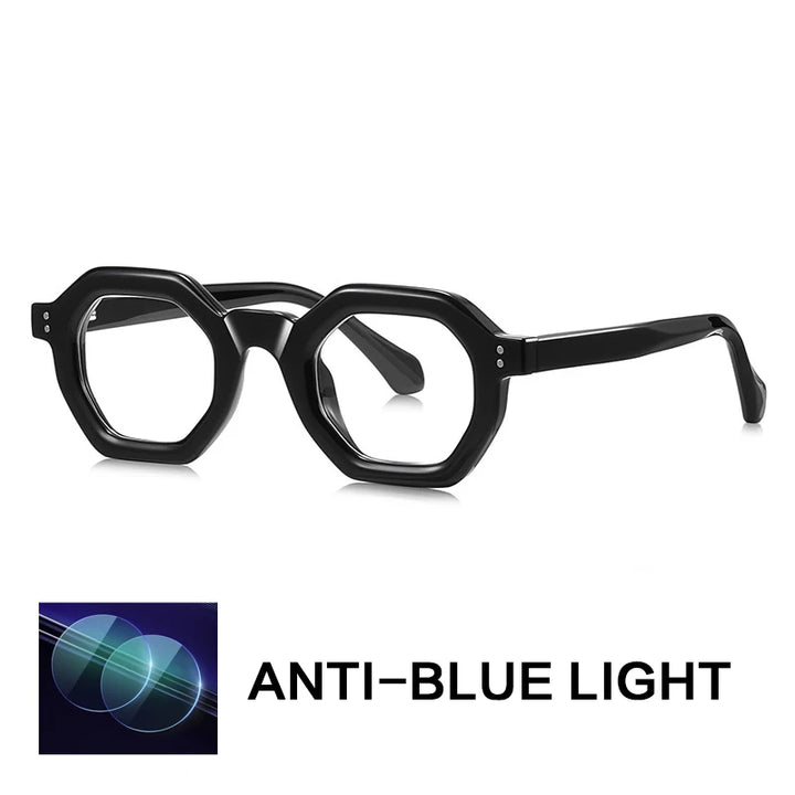 Gatenac Unisex Full Rim Polygon Tr 90 Titanium Reading Glasses Gxy2050
