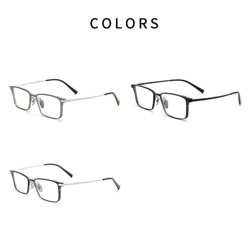 Yimaruili Men's Full Rim Square Aluminum Magnesium Titanium Eyeglasses L8925m Full Rim Yimaruili Eyeglasses   