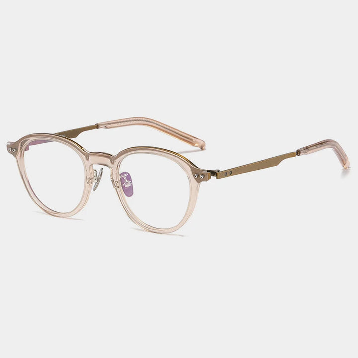 Gatenac Unisex Full Rim Titanium Acetate Eyeglasses Gxyj1194 Full Rim Gatenac Tea Bronze