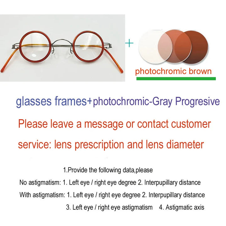 Yujo Unisex Full Rim Round Stainless Steel Acetate Custom Eyeglasses Y3434 Full Rim Yujo C10 CHINA