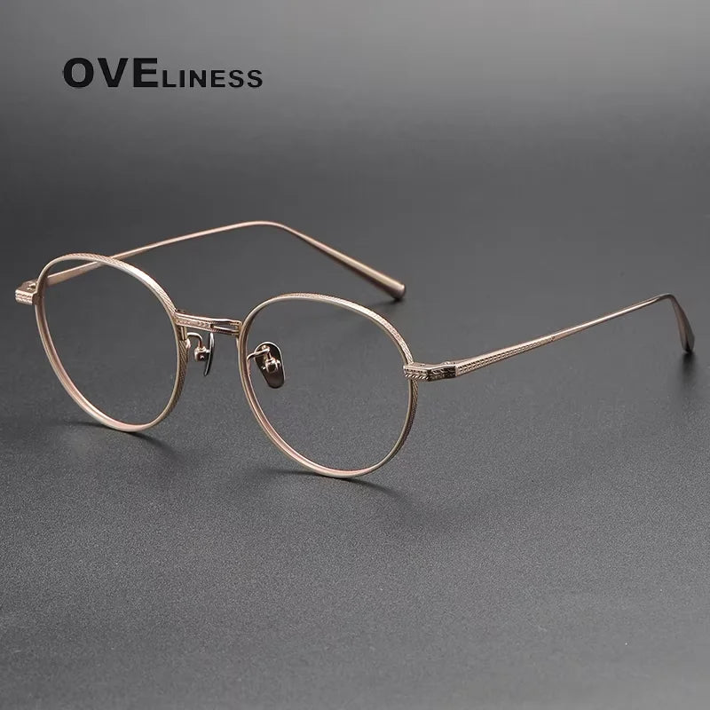 Oveliness Women's Full Rim Round Titanium Eyeglasses 213017