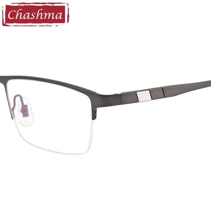 Chashma Ochki Men's Semi Rim Square Titanium Eyeglasses 44279 Semi Rim Chashma Ochki
