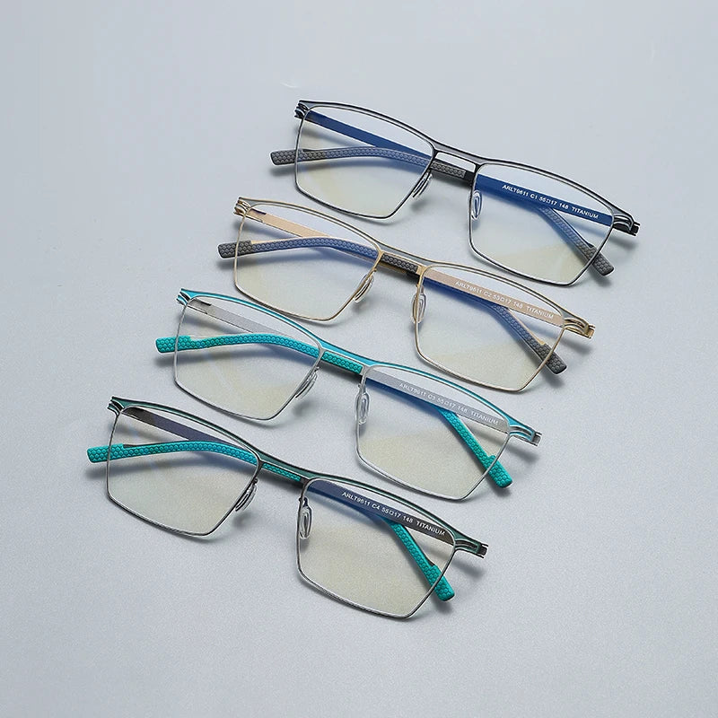 Gatenac Unisex Full Rim Square Titanium Eyeglasses Gxyj1147 Full Rim Gatenac