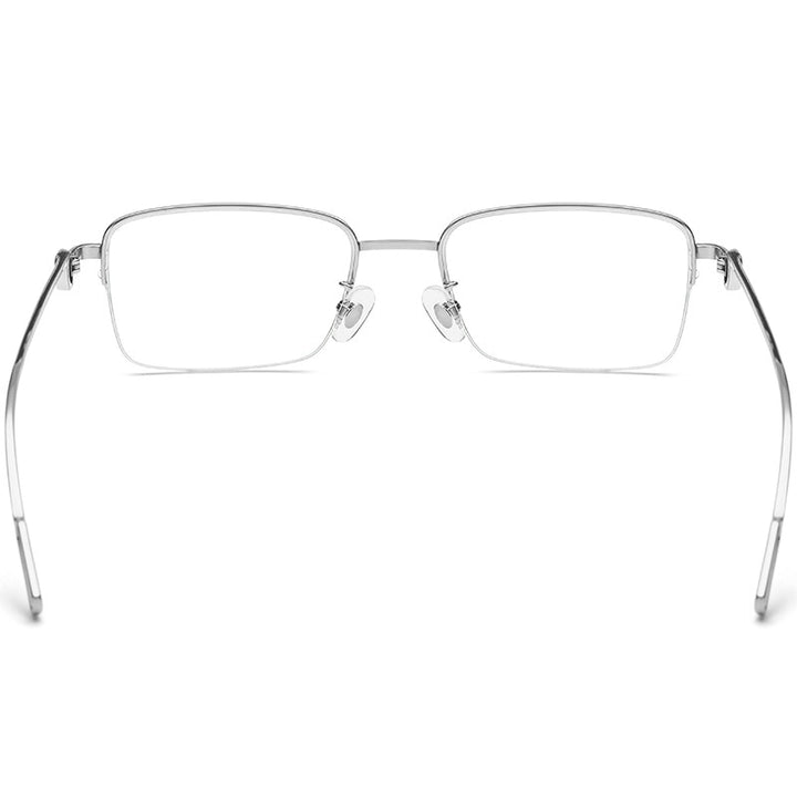 Hdcrafter Men's Semi Rim Square Titanium Alloy Eyeglasses 150258 Semi Rim Hdcrafter Eyeglasses