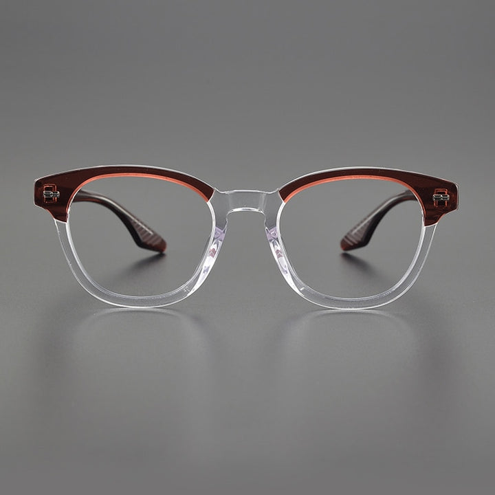 Gatenac Unisex Full Rim Square Acetate Eyeglasses Gxyj1113 Full Rim Gatenac