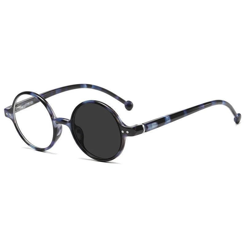 Kocolior Unisex Full Rim Round Acetate Hyperopic Reading Glasses 5067 Reading Glasses Kocolior Photochromic Blue 0 