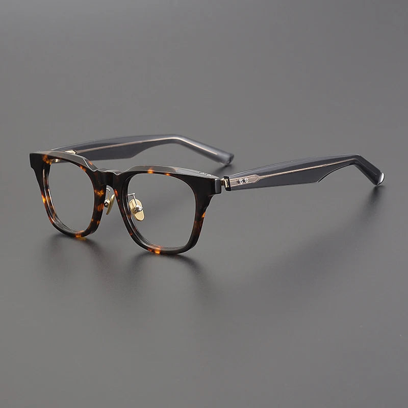 Gatenac Unisex Full Rim Square Acetate Eyeglasses Gxyj1188 Full Rim Gatenac Tortoiseshell