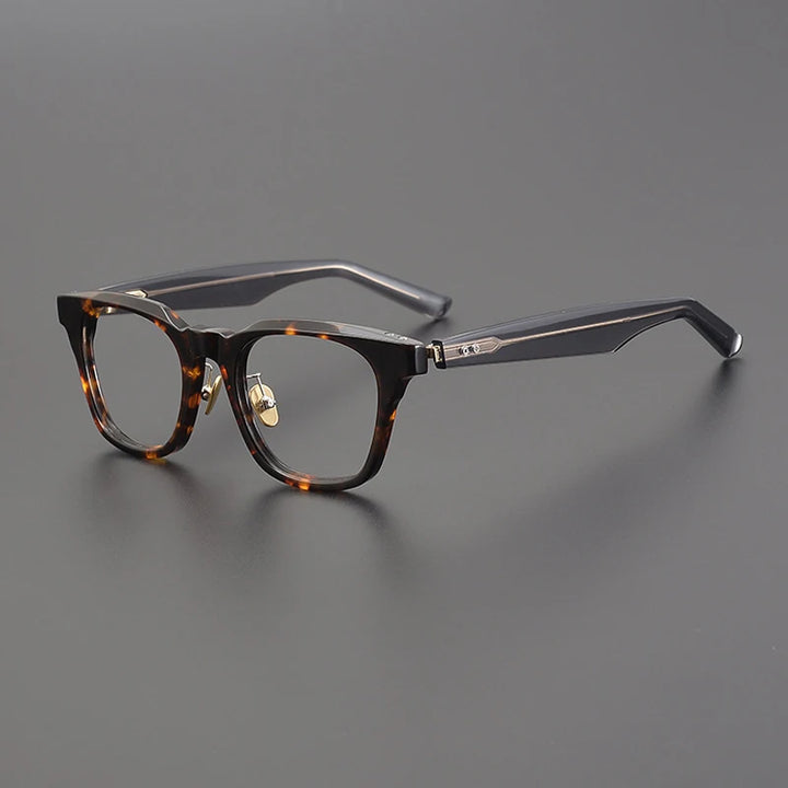 Gatenac Unisex Full Rim Square Acetate Eyeglasses Gxyj1188 Full Rim Gatenac Tortoiseshell