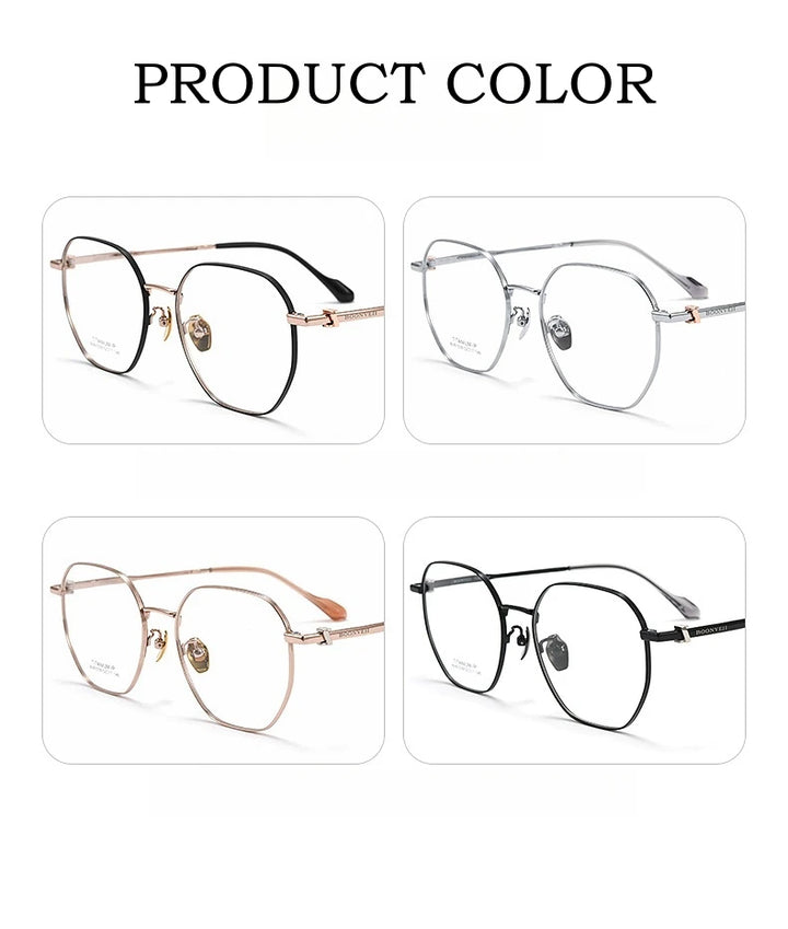 Yimaruili Unisex Full Rim Polygon Titanium Alloy Eyeglasses Y61039 Full Rim Yimaruili Eyeglasses