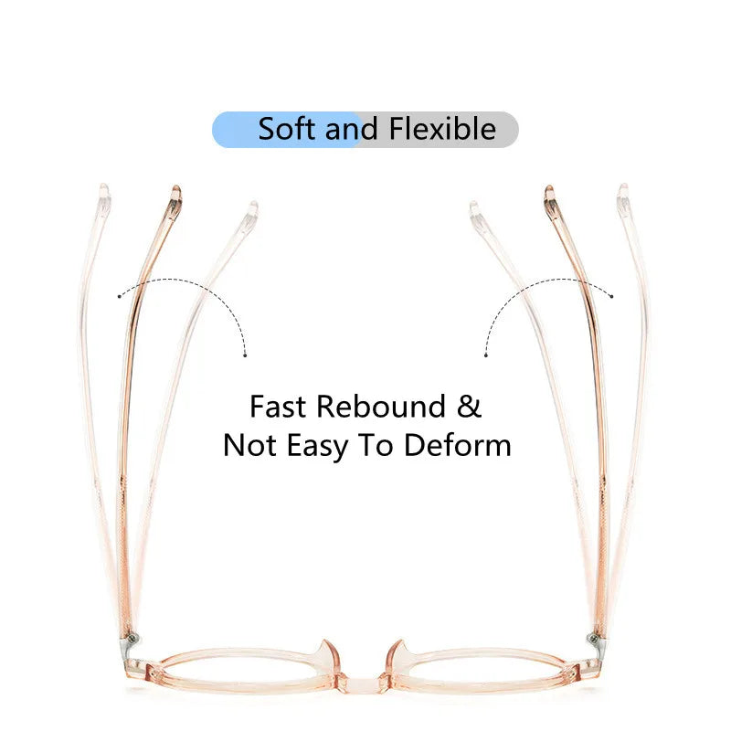 Kocolior Unisex Full Rim Flat Top Oval Tr 90 Hyperopic Reading Glasses 7810 Reading Glasses Kocolior