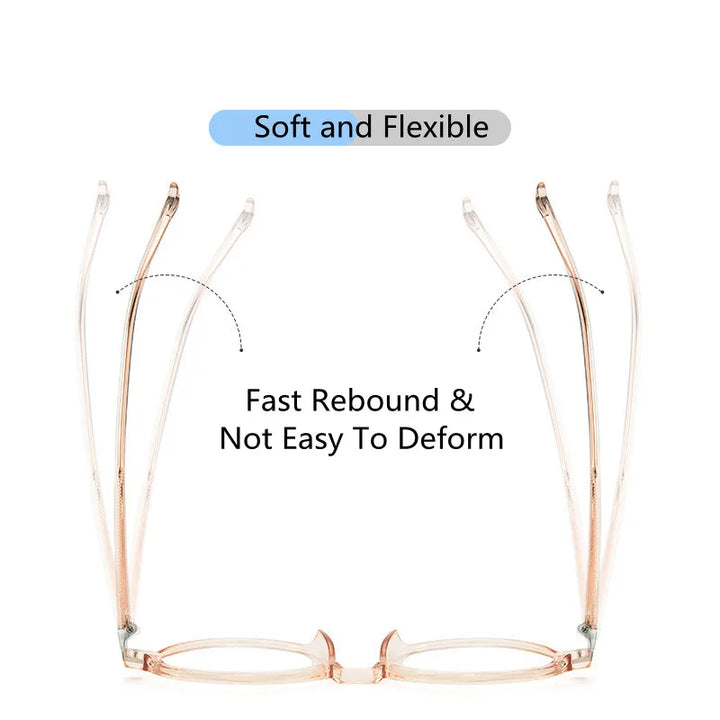 Kocolior Unisex Full Rim Flat Top Oval Tr 90 Hyperopic Reading Glasses 7810 Reading Glasses Kocolior