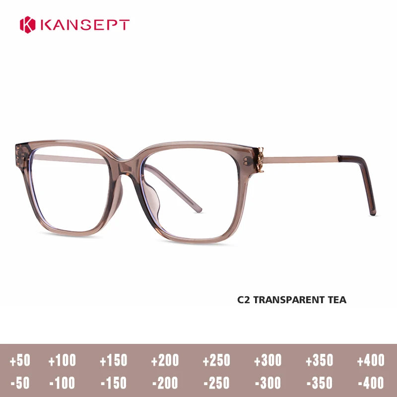 Kansept Unisex Full Rim Square Tr 90 Alloy Reading Glasses 455748