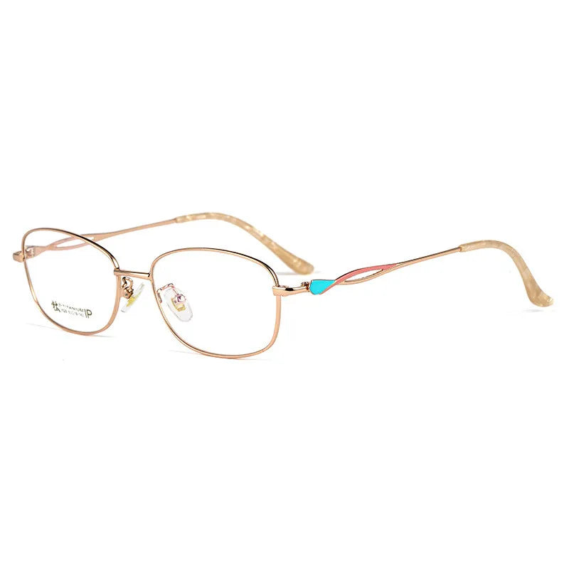 Kocolior Women's Full Rim Rectangle Titanium Hyperopic Reading Glasses 3520x Reading Glasses Kocolior
