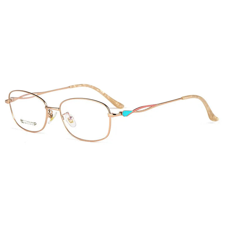 Kocolior Women's Full Rim Rectangle Titanium Hyperopic Reading Glasses 3520x Reading Glasses Kocolior