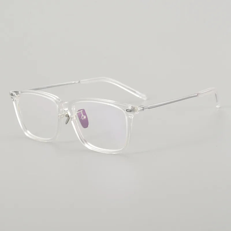 Black Mask Unisex Full Rim Square Acetate Titanium Eyeglasses Mm85 Full Rim Black Mask Crystal