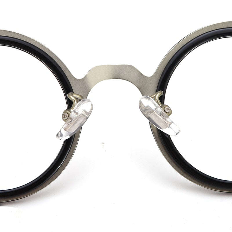 Muzz Men's Full Rim Round Acetate Alloy Eyeglasses Model Y Full Rim Muzz