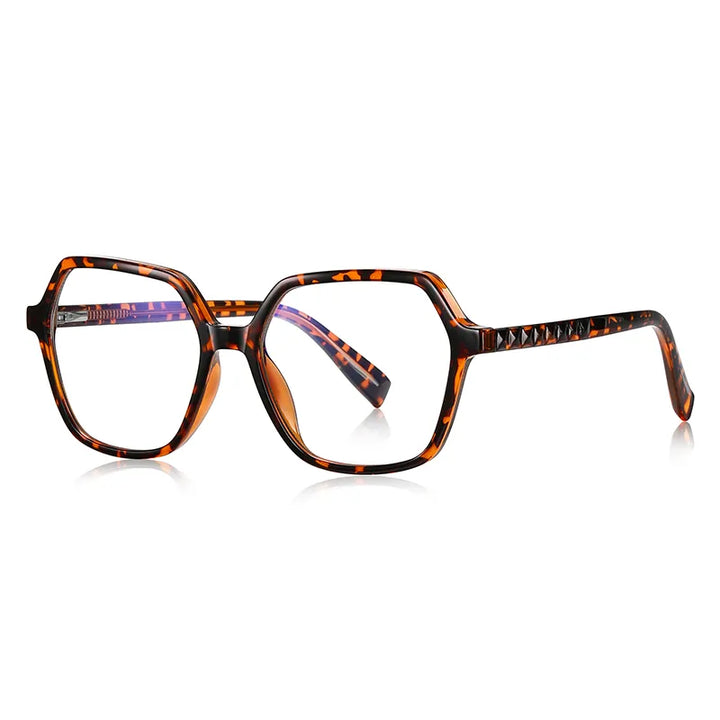Vicky Unisex Full Rim Large Polygon Square Acetate Alloy Reading Glasses 2140 Reading Glasses Vicky PFD-2140-C3 0