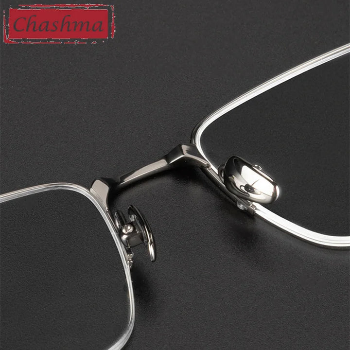 Chashma Ottica Men's Semi Rim Square Titanium Eyeglasses 3812 Semi Rim Chashma Ottica
