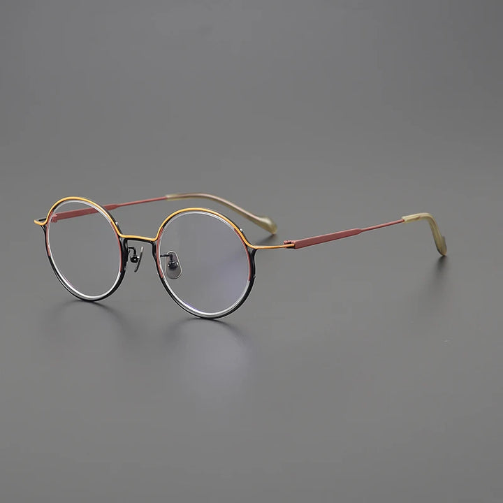 Gatenac Unisex Full Rim Round Oval Round Titanium Eyeglasses Gxyj1561 Full Rim Gatenac Orange
