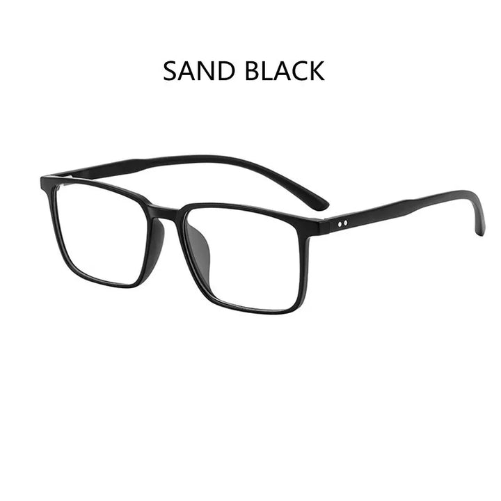Kocolior Unisex Full Rim Square Acetate Tr 90 Hyperopic Reading Glasses D115 Reading Glasses Kocolior Sand Black China 0