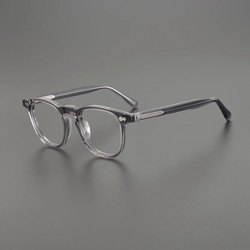 Gatenac Unisex Full Rim Square Acetate Eyeglasses Gxyj1142 Full Rim Gatenac Gray