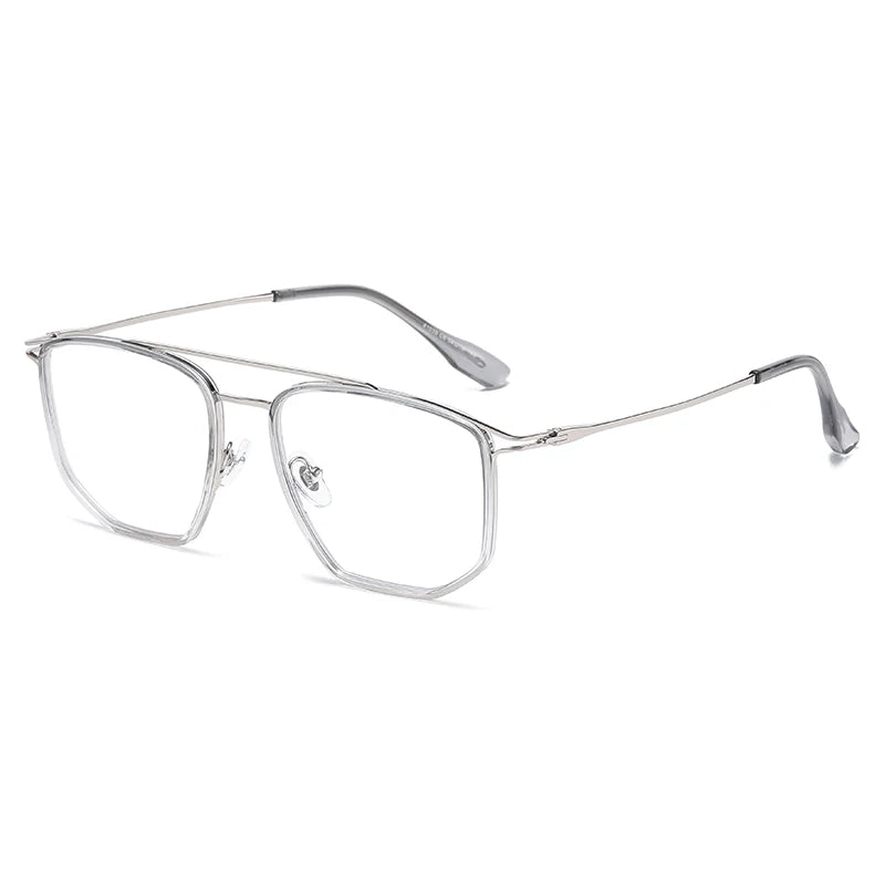 Momoja Unisex Full Rim Square Double Bridge Tr 90 Alloy Eyeglasses 41039